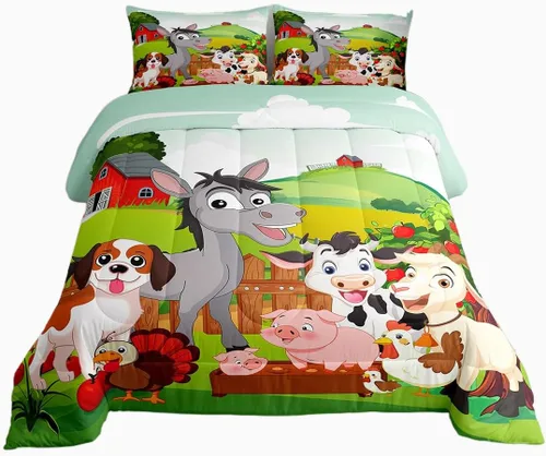 Vista 27 de Feelyou - Juego de funda de edredón para niños, castillo rosa, tamaño individual, lindo juego de edredón con moño, juego de cama para niños y niñas