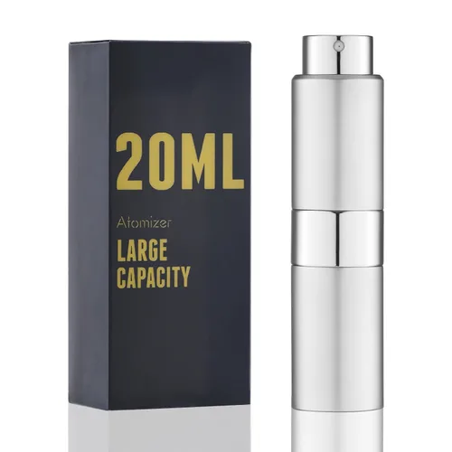 Vista 12 de Botella de perfume de viaje recargable 0.7 fl oz, atomizador de spray de colonia grande, negro