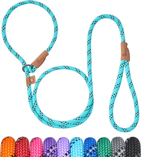Vista 19 de Correa Deslizante de 5 Pies para Perro, Correa de Cuerda Resistente para Perros Pequeños, Medianos y Grandes, Correa de Entrenamiento Sin Tirones
