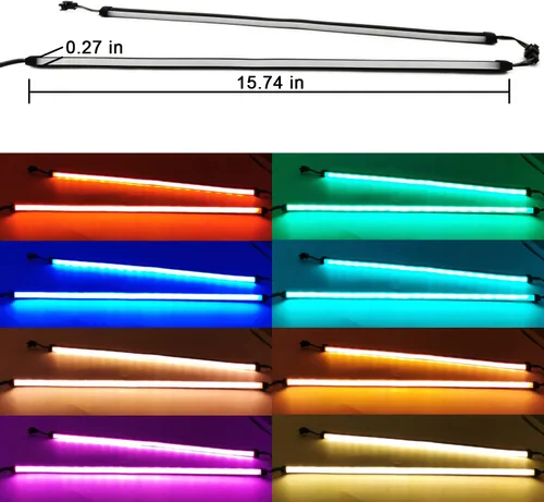 Vista 2 de airgoo NEON - Tira LED RGB para PC, tubo de goma de silicona difusa de 15.75 x 0.55 x 0.28 pulgadas, para cabezal RGB de 12 V de 4 pines, viene