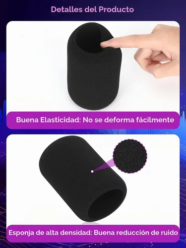 Vista 4 de Parabrisas de micrófono para HyperX QuadCast2 – Fundas de micrófono de espuma que mejoran la calidad de grabación, filtro profesional Hyperx