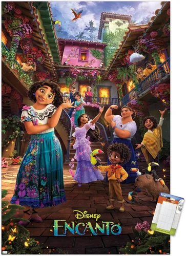 Vista 17 de Trends International Disney Encanto - Póster familiar de una hoja, 22.4 pulgadas de largo x 14.7 pulgadas, versión enmarcada de madera de granero
