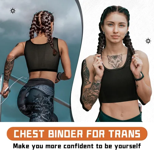 Vista 4 de Jumwa Chest Binder Trans Binder for Transgender FTM Cosplay Compression Bra