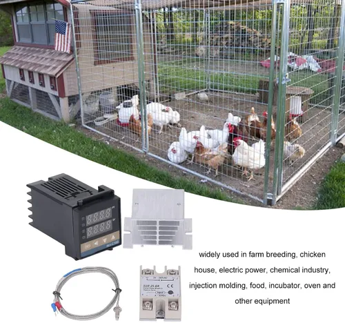 Vista 4 de PID Controladores de temperatura Kit de controlador de temperatura industrial preciso REX C100 impermeable para granja 100V-240V (25A)
