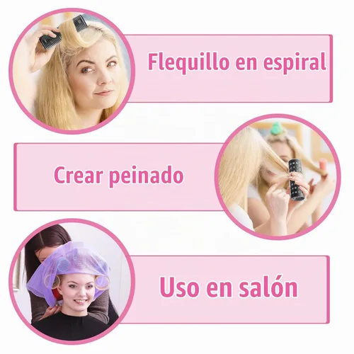 Vista 6 de WILLBOND 4 rodillos de pelo largos para flequillo, rizadores de núcleo de aluminio, rodillo térmico de autoagarre para cabello largo y mediano, Negro