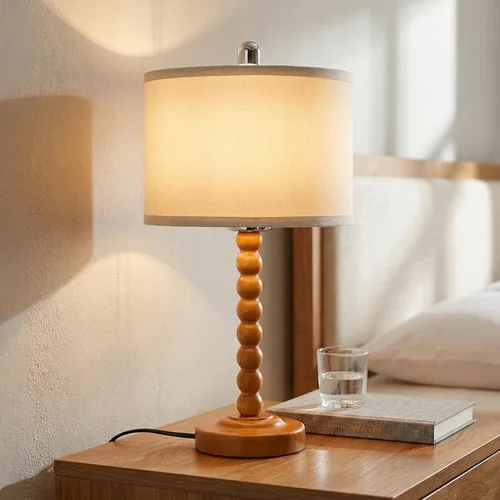 Vista 10 de LALISU Lámpara de mesa de granja con control táctil, lámpara de mesa regulable de 3 vías, lámpara moderna de mesita de noche con 2 puertos USB