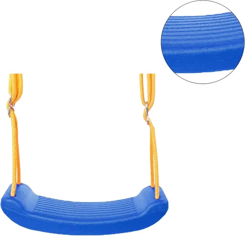 Vista 3 de Asiento de columpio para niños, ligero, juego de columpios para exteriores con cuerdas, cómoda silla columpio para niños, para uso en el patio Azul