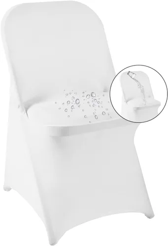 Vista 10 de magalo Paquete de 12 fundas para sillas plegables de elastano negro, impermeables, elásticas, para bodas, fiestas, banquetes de comedor y otros