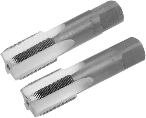 Vista 9 de uxcell Grifo de mano métrico M14 rosca 1 paso 4 flautas rectas H2 aleación de acero para herramientas 1 par