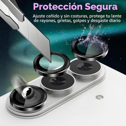 Vista 2 de Protector de lente de cámara para Samsung Galaxy S26, cubierta individual de lente de anillo de aleación de aluminio de vidrio templado con bandeja