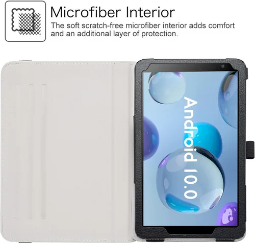Vista 4 de LiuShan Funda de poliuretano con rotación 360 para DIALN X8 Ultra/Vortex Tab 8 4G/Foxx T8 Plus/Sky Devices Elite T8/Elite Octa/MAXWEST Nitro 8/Astro
