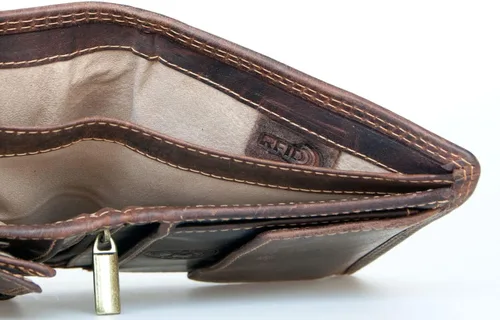 Vista 5 de FLW Cartera Pedro de cuero auténtico aceitado marrón para hombre con RFID (protección de datos), Marrón, Classic
