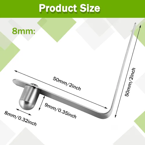 Vista 2 de Demissle 16 Pieces Canopy Metal Push Button Spring Clip Stainless Steel Push Button Clips V Shaped Tent Pole Clips Spring Lock for Camping Kayak