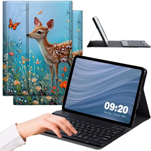 Vista 20 de Funda para Samsung Galaxy Tab A8 10.5 con teclado, fuerte sellado magnético desmontable Bluetooth teclado inalámbrico cubierta de cuero para Samsung