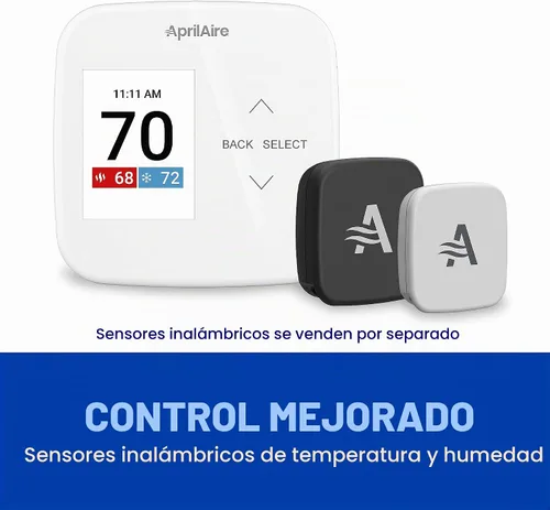 Vista 7 de AprilAire S86WMUPR Termostato programable Wi-Fi, multietapa universal con control IAQ, etapas de calor/frío 2H/2C o etapas de bomba de calor 4H/2C