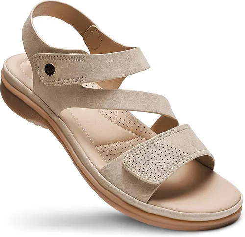 Vista 8 de Littleplum - Sandalias para mujer con soporte de arco - Sandalias planas cómodas para mujer, zapatos ortopédicos ajustables transpirables