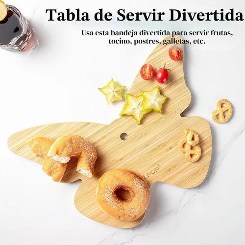 Vista 4 de TJ POP Tabla de charcutería con forma de mariposa, tabla de cortar pequeña para cocina, tabla de servir para frutas y verduras, bonita tabla