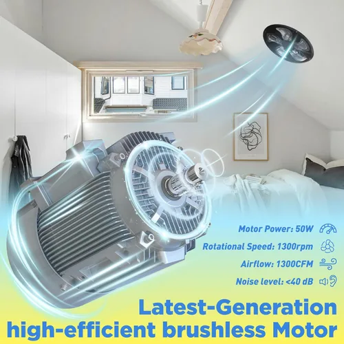 Vista 16 de LANGY Ventilador solar para ático con termostato, ventilador de ventilación solar de techo con panel solar de 55 W, ventilador de escape de techo