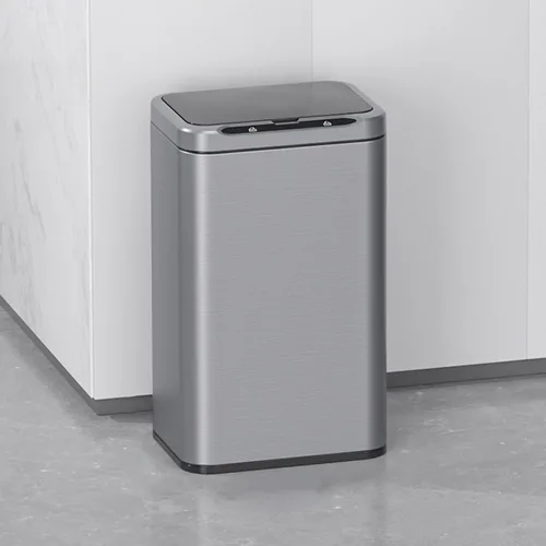 Vista 11 de ELPHECO Basurero de acero inoxidable para oficina, con sensor de movimiento, sin contacto, cubo de basura inteligente automático para cocina, Verde