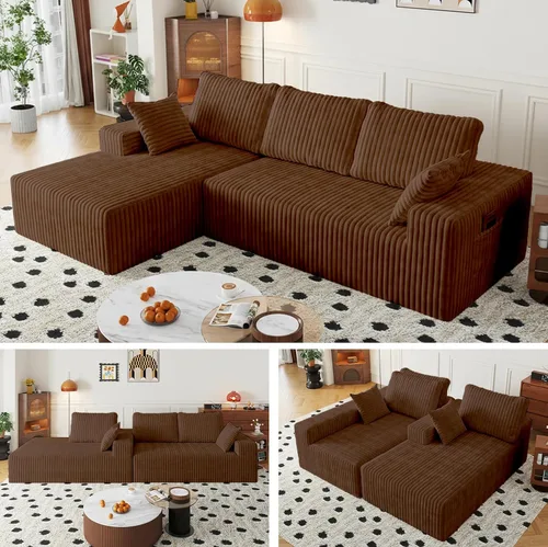 Vista 13 de Sofá modular de nube seccional de 108 pulgadas para sala de estar, asiento profundo en forma de L, sofá sin hueso con diván de gran tamaño, cómodo