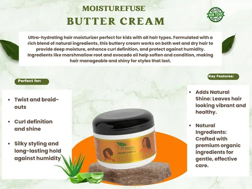 Vista 4 de J'Organic Solutions Kit de cuidado de rizos para niños, acondicionador sin enjuague, hidratante para el cabello, estimulador del cuero cabelludo