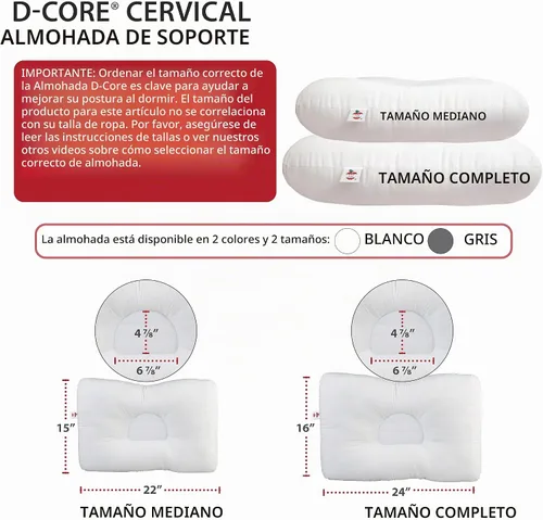 Vista 7 de Almohada cervical ergonómica para aliviar el dolor de cuello para personas que duermen de espalda y de lado FULL GR Gris