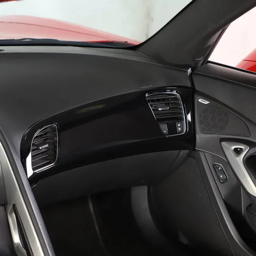 Vista 5 de Marco decorativo del panel de salida de aire del coconductor del coche para Chevrolet Corvette C7 2014-2019 ABS tablero cubierta accesorios