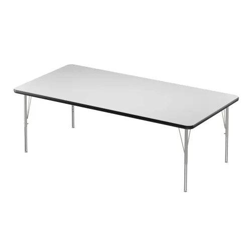 Vista 9 de Correll - Mesa rectangular de actividades para el aula de 30 x 60 pulgadas, altura ajustable (19-29 pulgadas), parte superior de granito gris, borde
