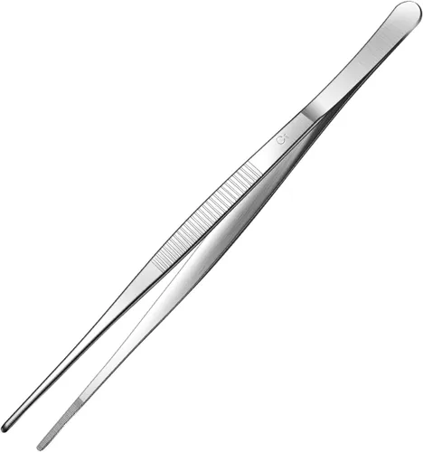 Vista 8 de Aniso Pinzas largas - Pinzas de cocina de precisión con dientes aserrados, pinzas para barbacoa y cocina (15 cm) Mango de precisión dentado