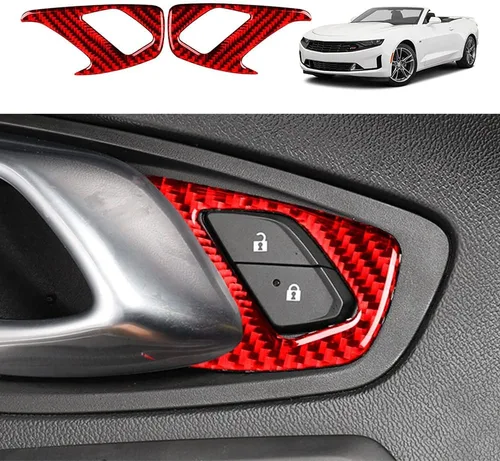 Vista 29 de Calcomanía de fibra de carbono para perilla de ventilación de aire acondicionado, cubierta interior para Chevrolet Camaro 2016 2017 2018 2019 2020