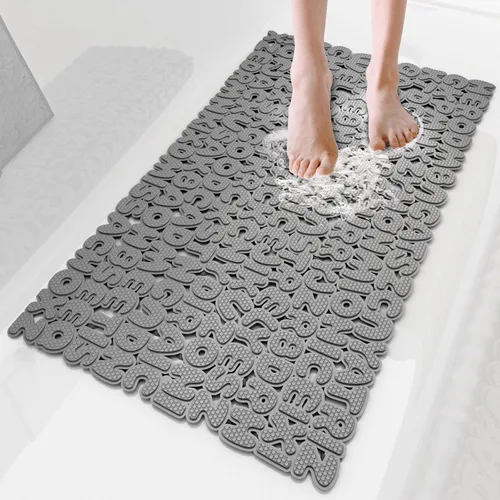 Vista 7 de Tapete de baño antideslizante, tapete de ducha de PVC para bañera, divertido alfabeto, tapete decorativo de baño, tapete de drenaje rápido