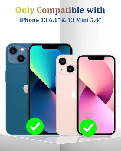 Vista 2 de [Paquete de 3] Protector de lente de cámara compatible con iPhone 13 y iPhone 13 Mini, cubierta de cámara de vidrio templado 9H de alta calidad