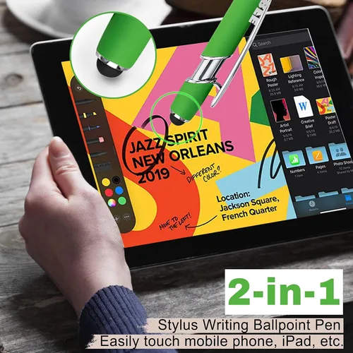 Vista 5 de 96 bolígrafos personalizados a granel con punta de lápiz capacitivo, bolígrafos personalizados con mensaje de logotipo y nombre, ideas de regalo