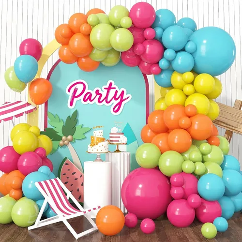 Vista 8 de Kit de arco de globos azules, kit de guirnalda de arco de globos azul marino y blanco con globos de confeti azul claro azul cromado, globos azules
