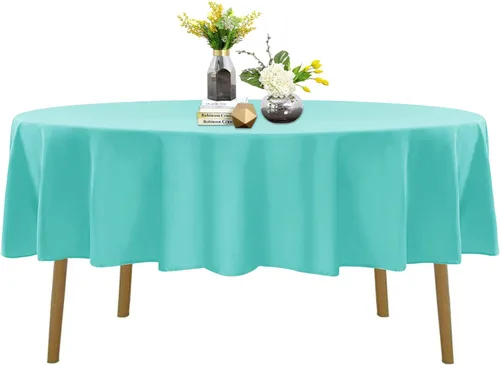 Vista 71 de Mantel de poliéster lavable de 132 pulgadas, resistente a las manchas y a las arrugas, mantel decorativo para mesa de comedor, fiestas de bufé