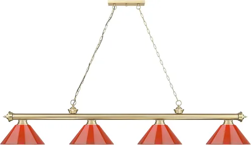 Vista 4 de Z-Lite 2306-4-PRD Cordon 4 lámparas de billar de 14 pulgadas de ancho con tonos rojos