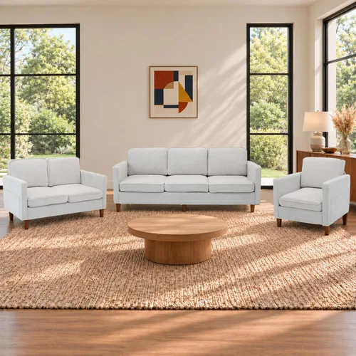 Vista 39 de Kingfun Juego de 2 sillas decorativas, sillas de sala de estar, sillón de lectura de mediados de siglo, felpilla con pie de madera maciza