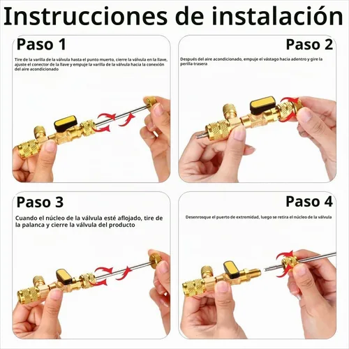 Vista 7 de R410A R22 Herramienta de instalación de extracción de núcleo de válvula de CA, removedor de núcleo de válvula, doble tamaño de 1/4 "-5/16
