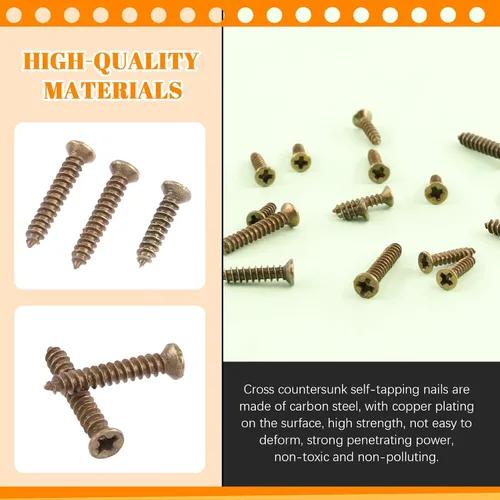 Vista 4 de 1300 piezas M2 M2.6 bronce cabeza plana Phillips Cross pequeños tornillos de madera tornillos de roscar tornillos electrónicos Kit surtido de Oro
