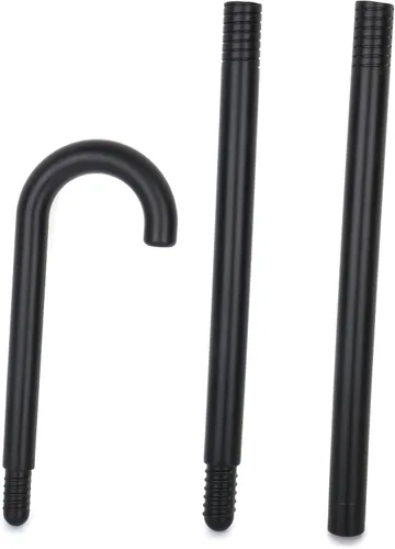 Vista 2 de Accesorio de bastón negro de Halloween para adultos y niños, accesorio de asistente de disfraz, bastón de mago, accesorios de cosplay de longitudes