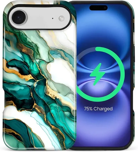 Vista 73 de Funda Compatible con iPhone 13/14 [Compatible con MagSafe] Protección de Doble Capa de Cáscara Dura Híbrida, Funda Magnética Protectora a Prueba