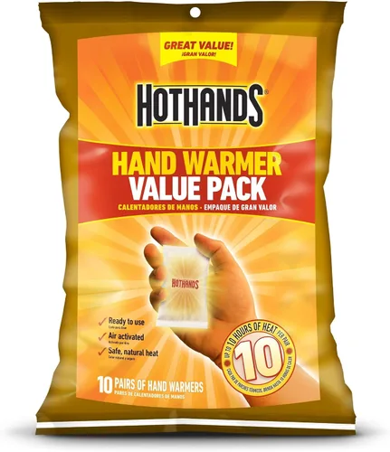 Vista 2 de HotHands Paquete económico de calentador de manos (10 pares) y calentador adhesivo para dedos de los pies, paquete de 6 pares