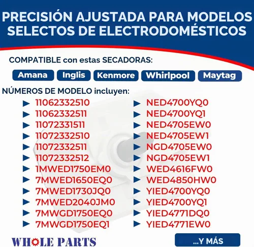 Vista 4 de Piezas enteras Secadora mejorada Interruptor de empuje a arranque Parte