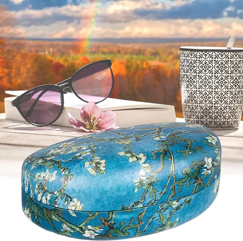 Vista 5 de Funda rígida de gran tamaño para lentes de sol, soporte protector para lentes de lectura extra grandes