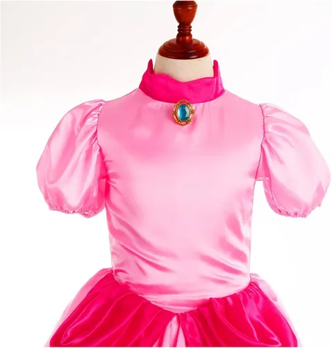 Vista 4 de Princess Peach Costume Dress Crown For Kids Girls Cosplay Accessories Dress Up Outfit