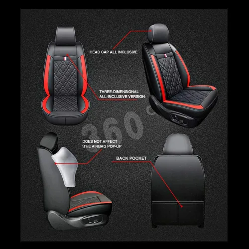 Vista 8 de Fundas de asiento de automóvil adecuadas para 1, 2, 3, 4, 5, 6, 7series, impermeable y transpirable, cojín de asiento de automóvil con respaldo