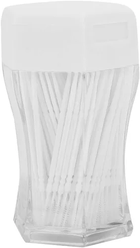 Vista 11 de 200Pcs Double Head Plastic Toothpick, Soft Tooth Floss Picks Interdental Brush Flosser Sticks Oral Brush Cleaning Tool (Green)
