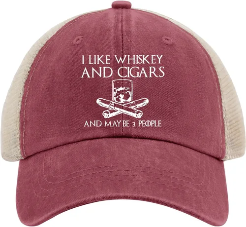 Vista 25 de Philysonic Funny Hat I Like Whisky and Cigars and Maybe 3 People Sombreros para Hombres Gorras de Béisbol Gorras Ajustables
