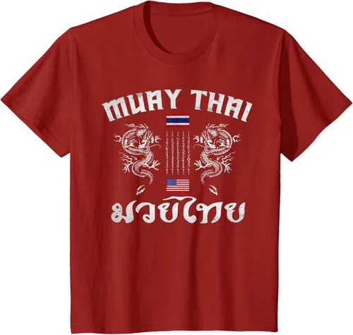 Vista 71 de Camiseta de equipo de entrenamiento de boxeo Muay Thai con bandera estadounidense de Tailandia, Negro, S