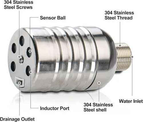 Vista 4 de Baomain Válvula automática de control de nivel de agua, rosca macho de 1/1 pulgada, válvula de flotador de cierre automático, acero inoxidable 304
